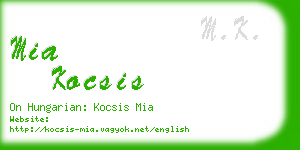 mia kocsis business card